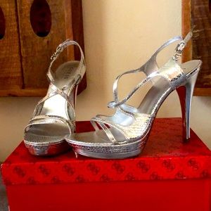 Guess silver heels